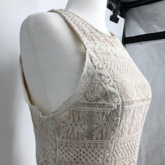 NWT ALL SAINTS Lace Pattern Melia  Mini Dress in oyster white Size 6 - Picture 8 of 16